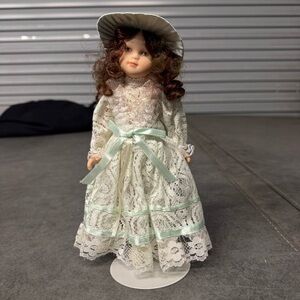Vintage Lace Porcelain Doll 9 inches
